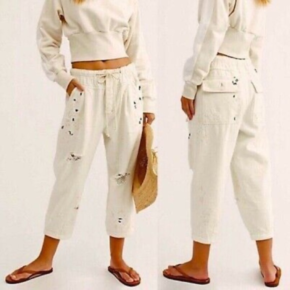 Free People Painter Cropped Pants XS - Picture 2 of 12